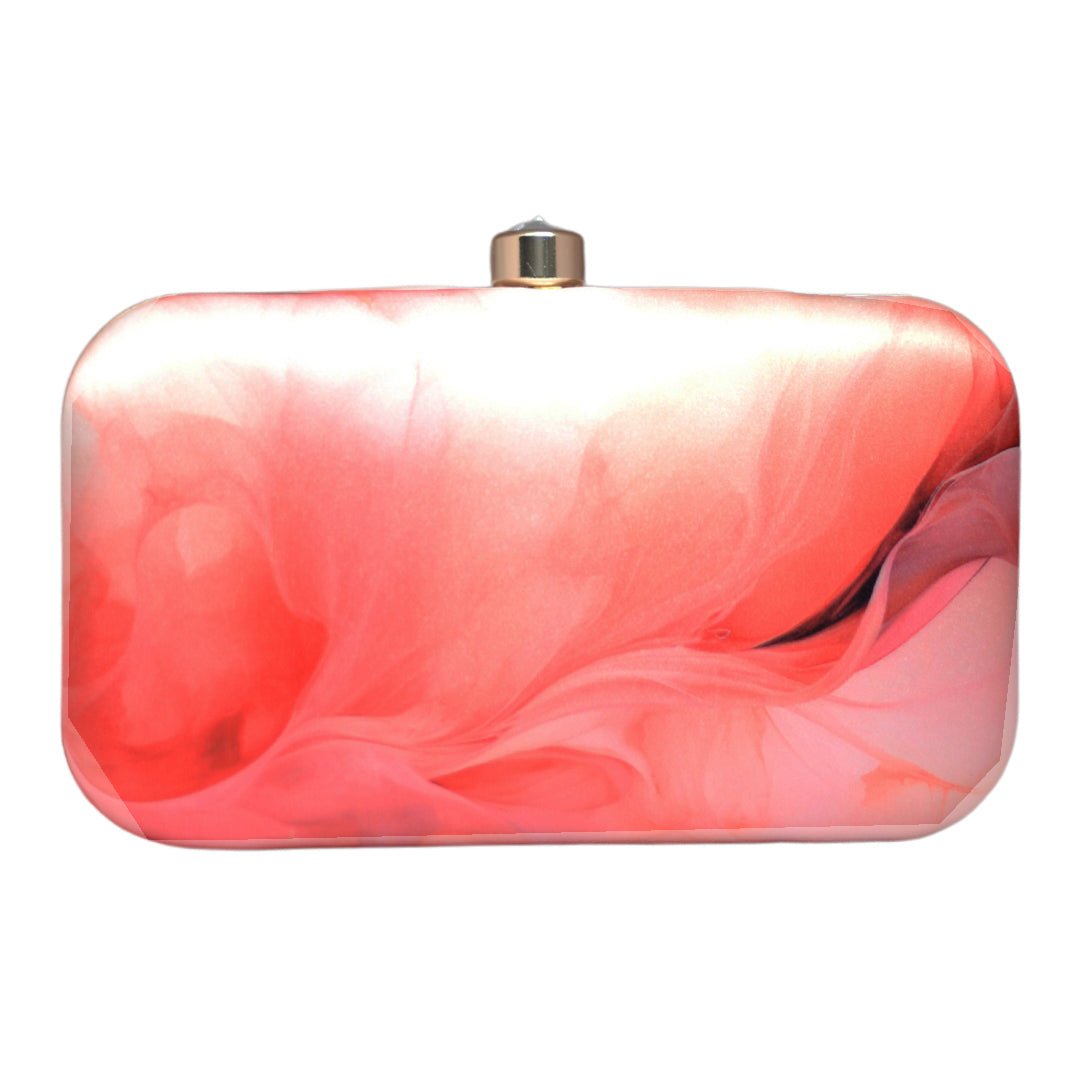Pink Flow Art Printed Clutch