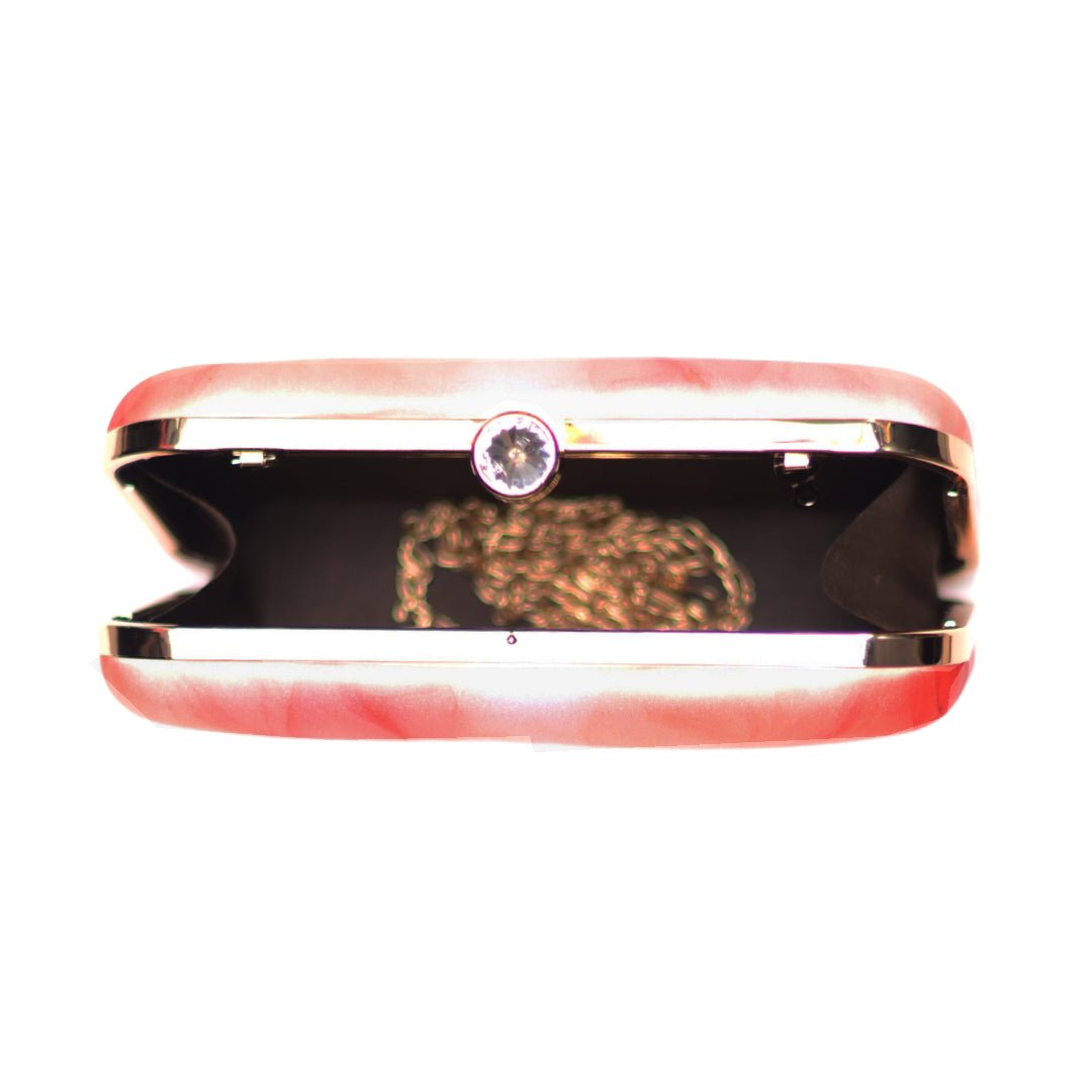 Pink Flow Art Printed Clutch