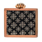 Black Sequins Embroidery Wooden Clutch