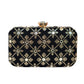 Black Sequins Rectangle Embroidery Clutch
