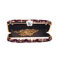 Wine Mirror Sequins Rectangle Embroidery Clutch