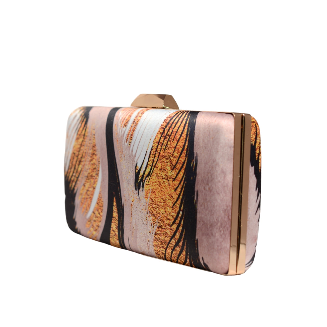 Baby Pink Rectangle Printed Clutch