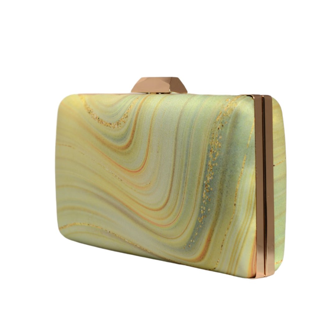 Light Yellow Resin Printed Clutch