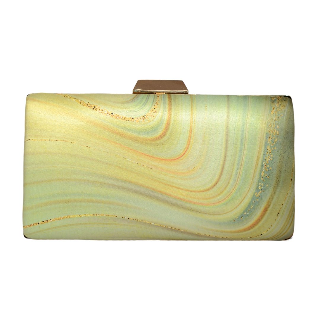 Light Yellow Resin Printed Clutch