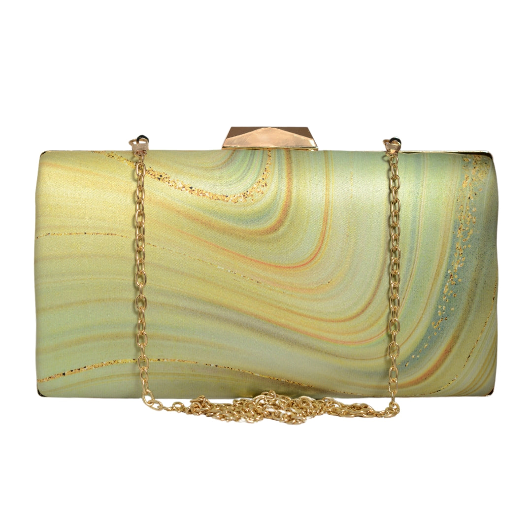 Light Yellow Resin Printed Clutch