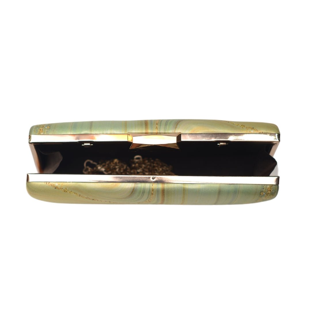 Light Yellow Resin Printed Clutch
