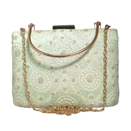 Pista Multipattern Floral Embroidery Clutch