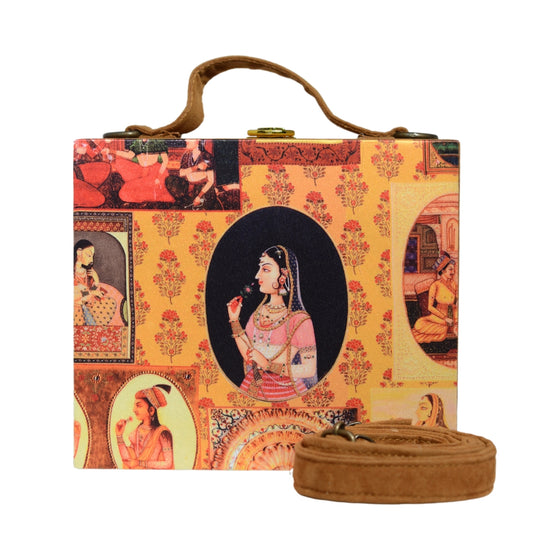 Artklim Mughal Empress Printed Suitcase Style Clutch Bag
