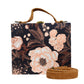 Artklim Black Floral Print Suitcase Style Clutch Bag