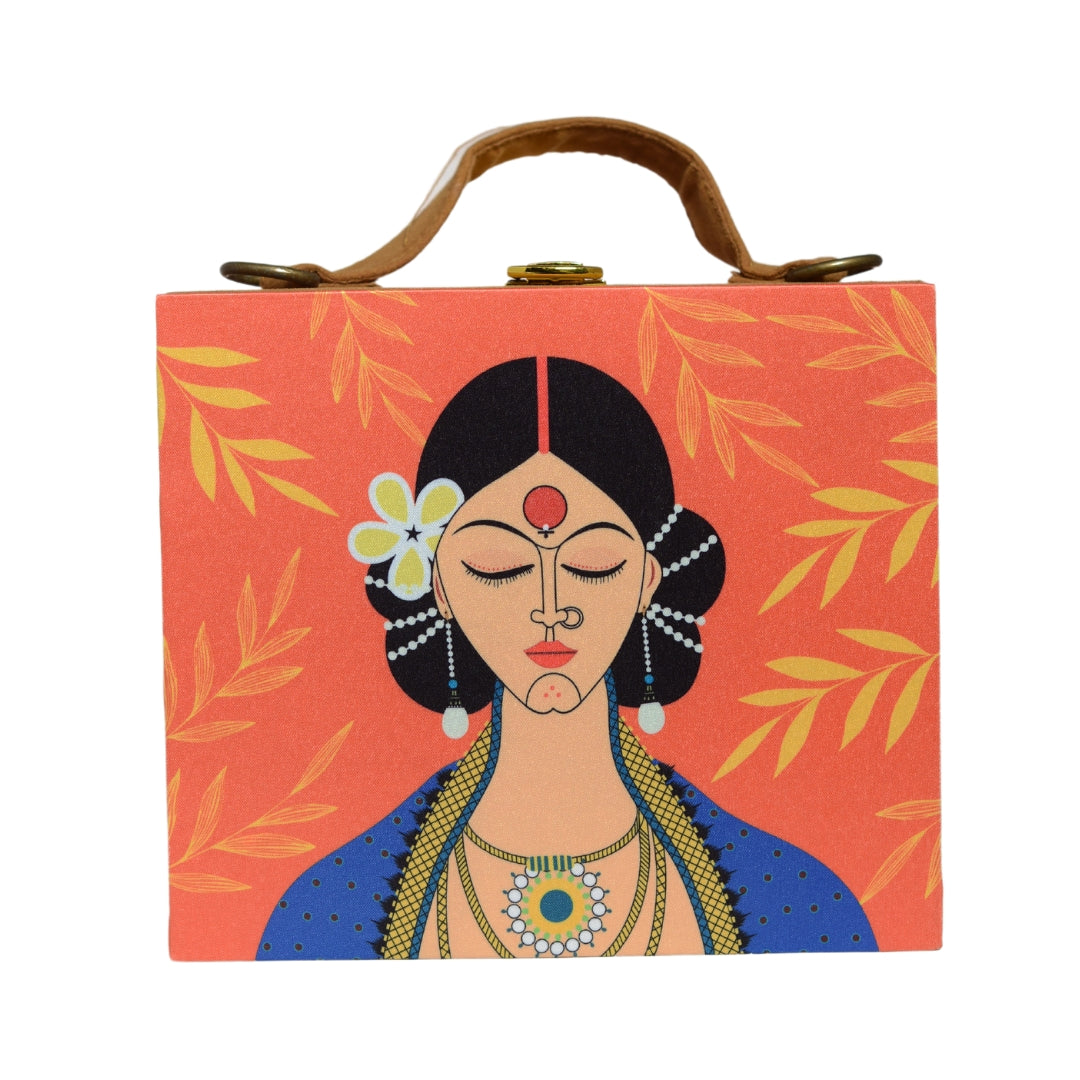 Artklim Simple & Bold Women Print Suitcase Style Clutch Bag