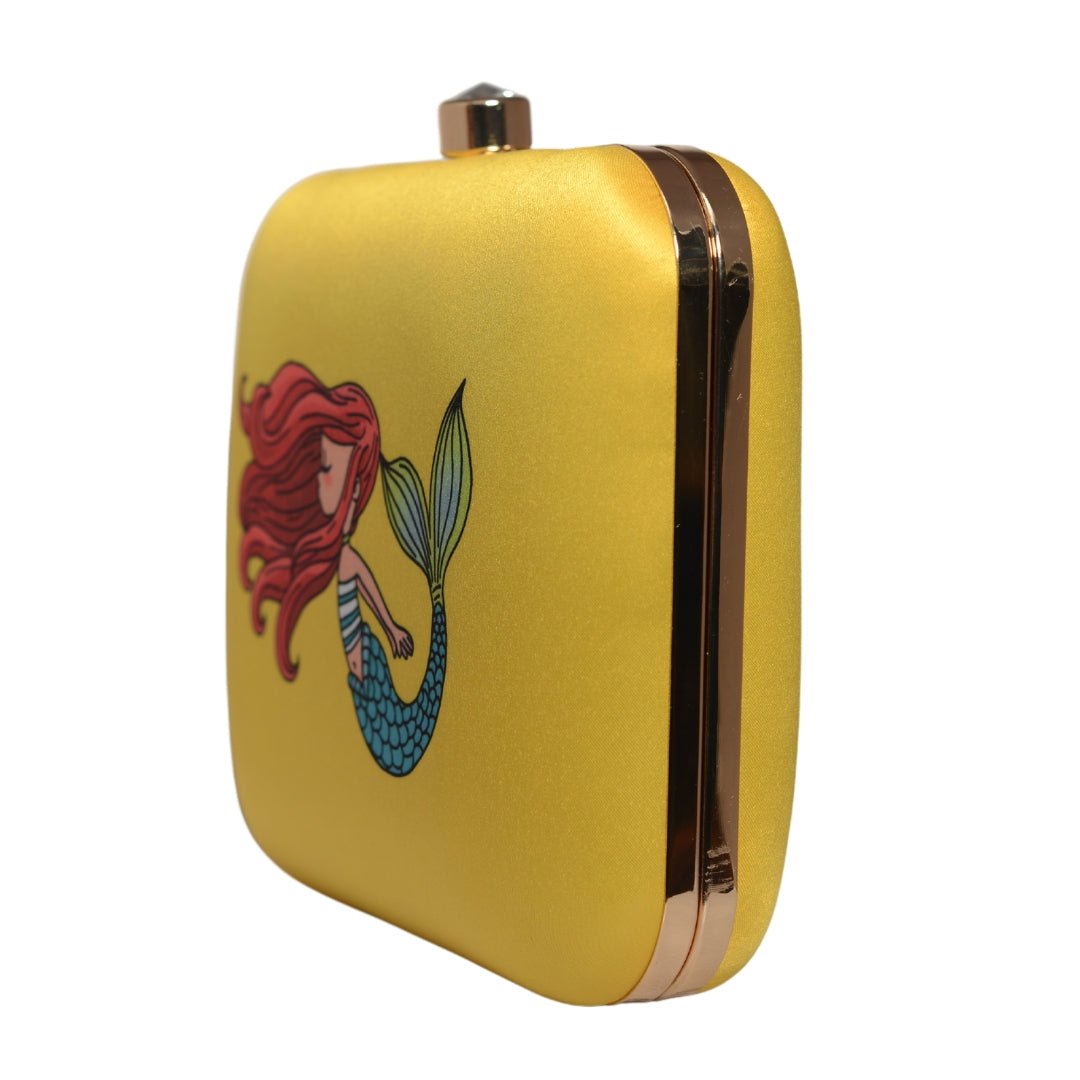 Artklim Mermaid Print Clutch Bag with Detachable Sling