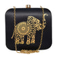 Artklim Black Mandala Elephant Printed Clutch Bag