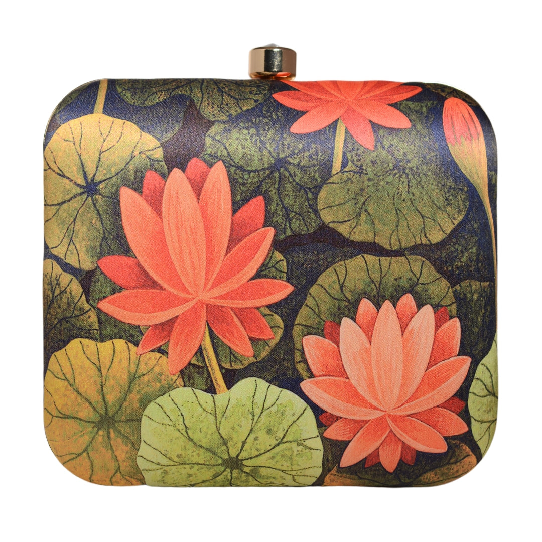 Artklim Lotus Printed Clutch Bag