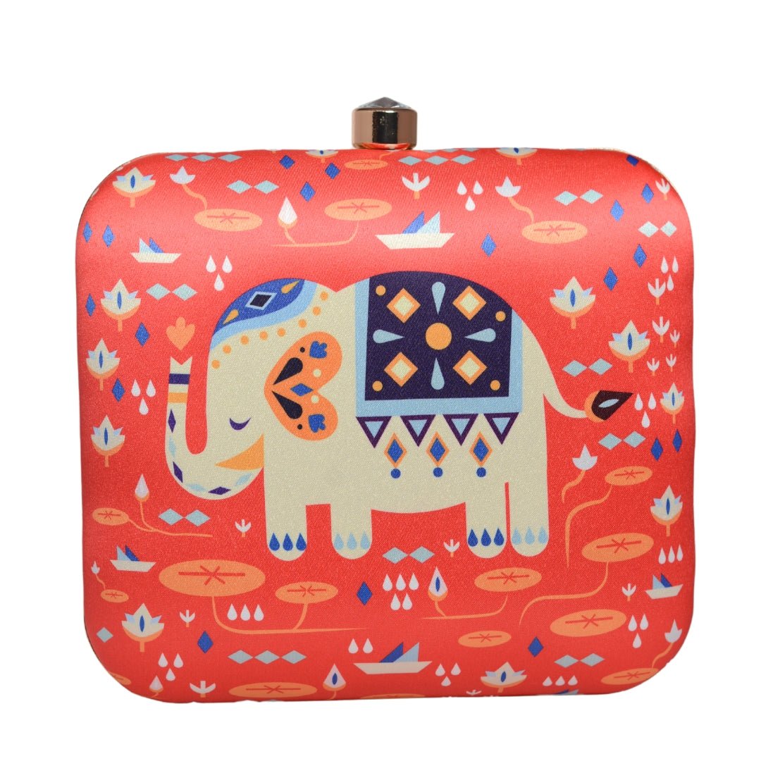 Artklim Quirky Elephant Printed Clutch