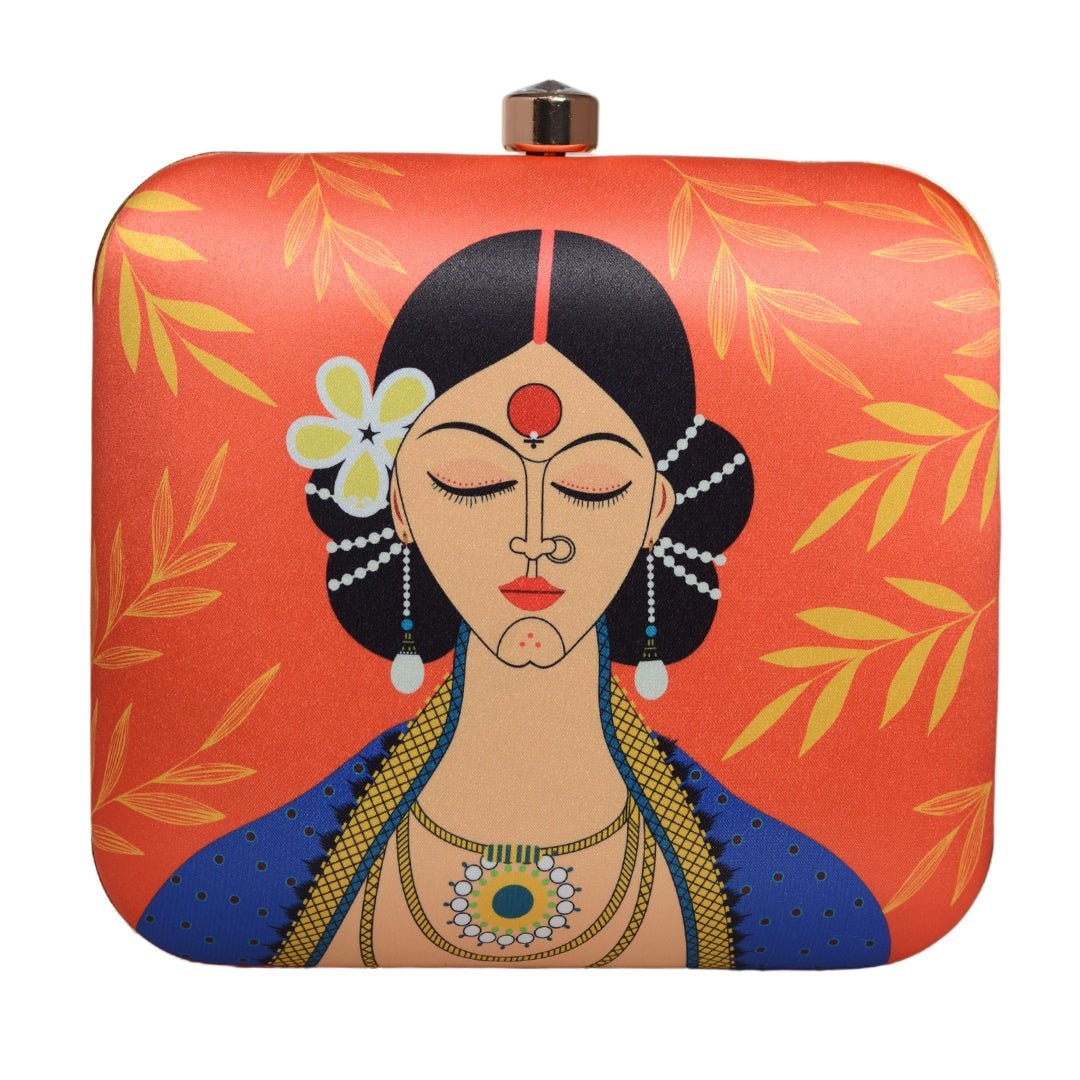 Artklim Pretty Indian Lady Printed Clutch Bag