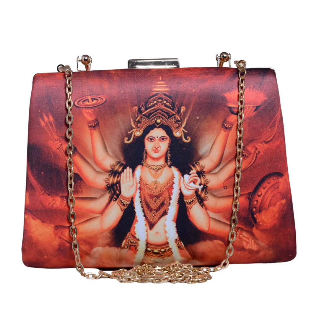 Goddess Durga Printed Clutch