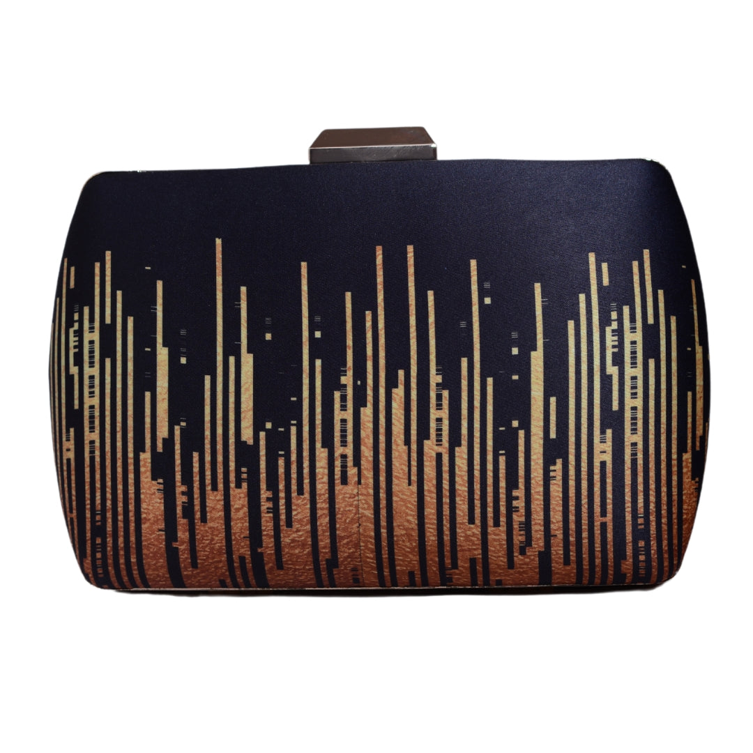 Black and Golden printed clutch