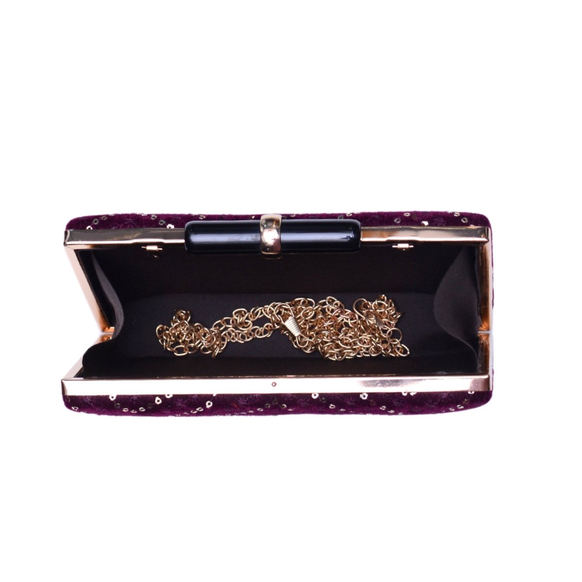 Wine Sequins Embroidery Party Clutch