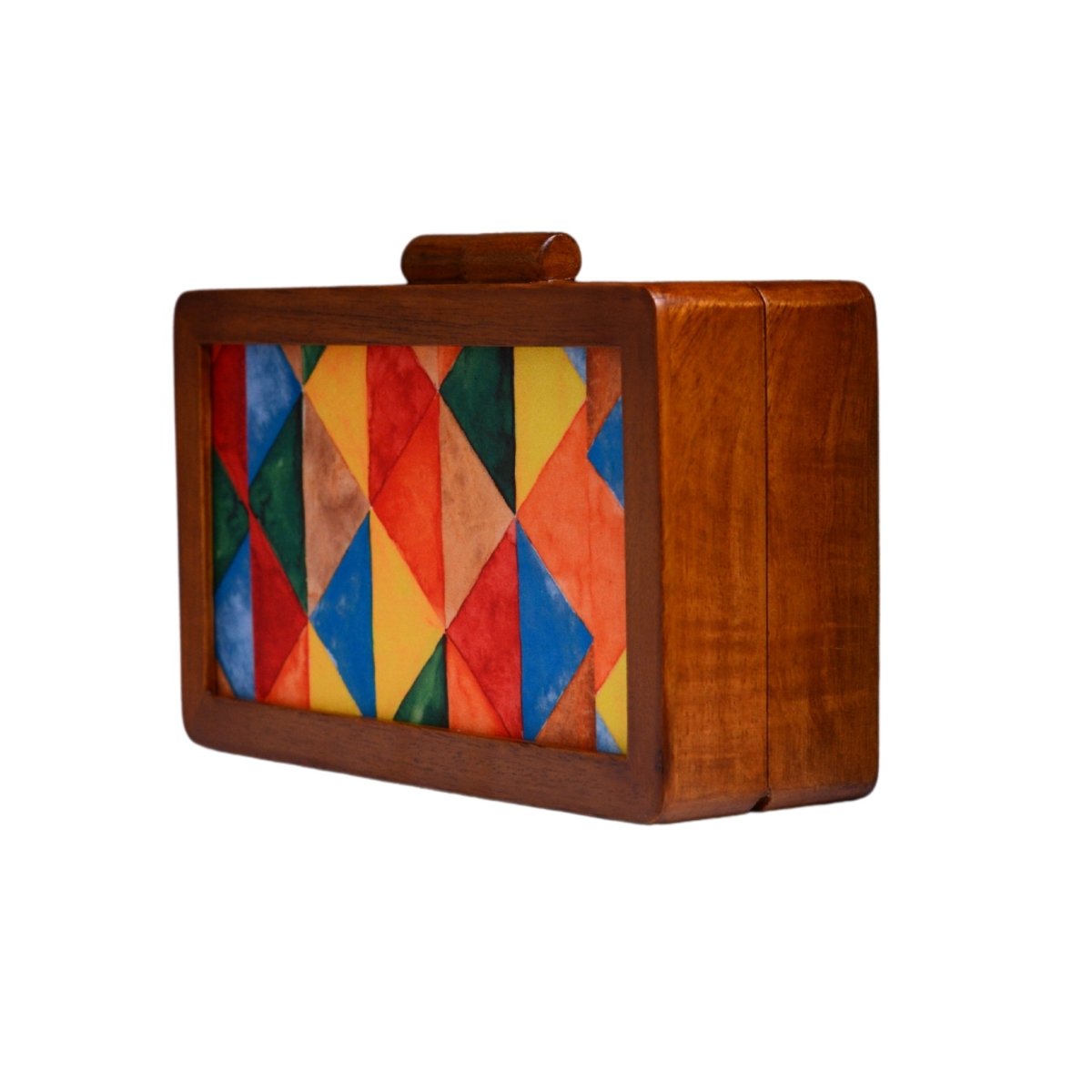Colourful Wooden Printed Clutch