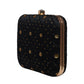 Black Box Pattern Sequins Embroidery Clutch