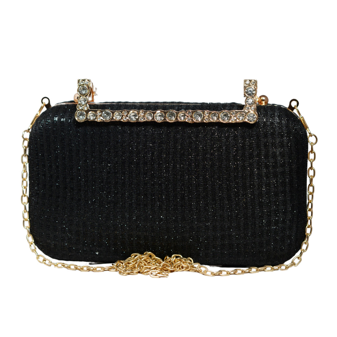 Black Shimmery Fabric Clutch