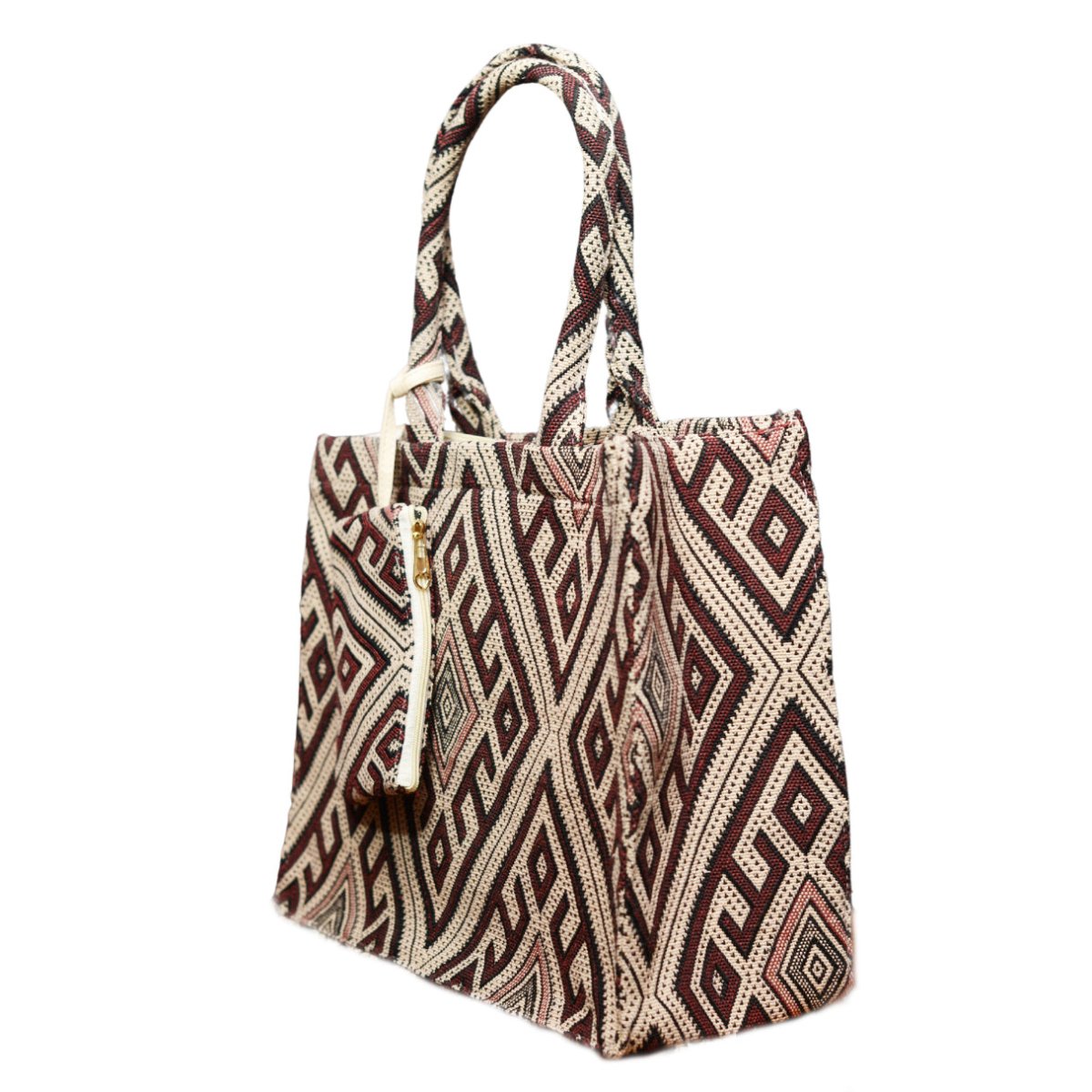 Wine Jacquard Box Style Tote bag