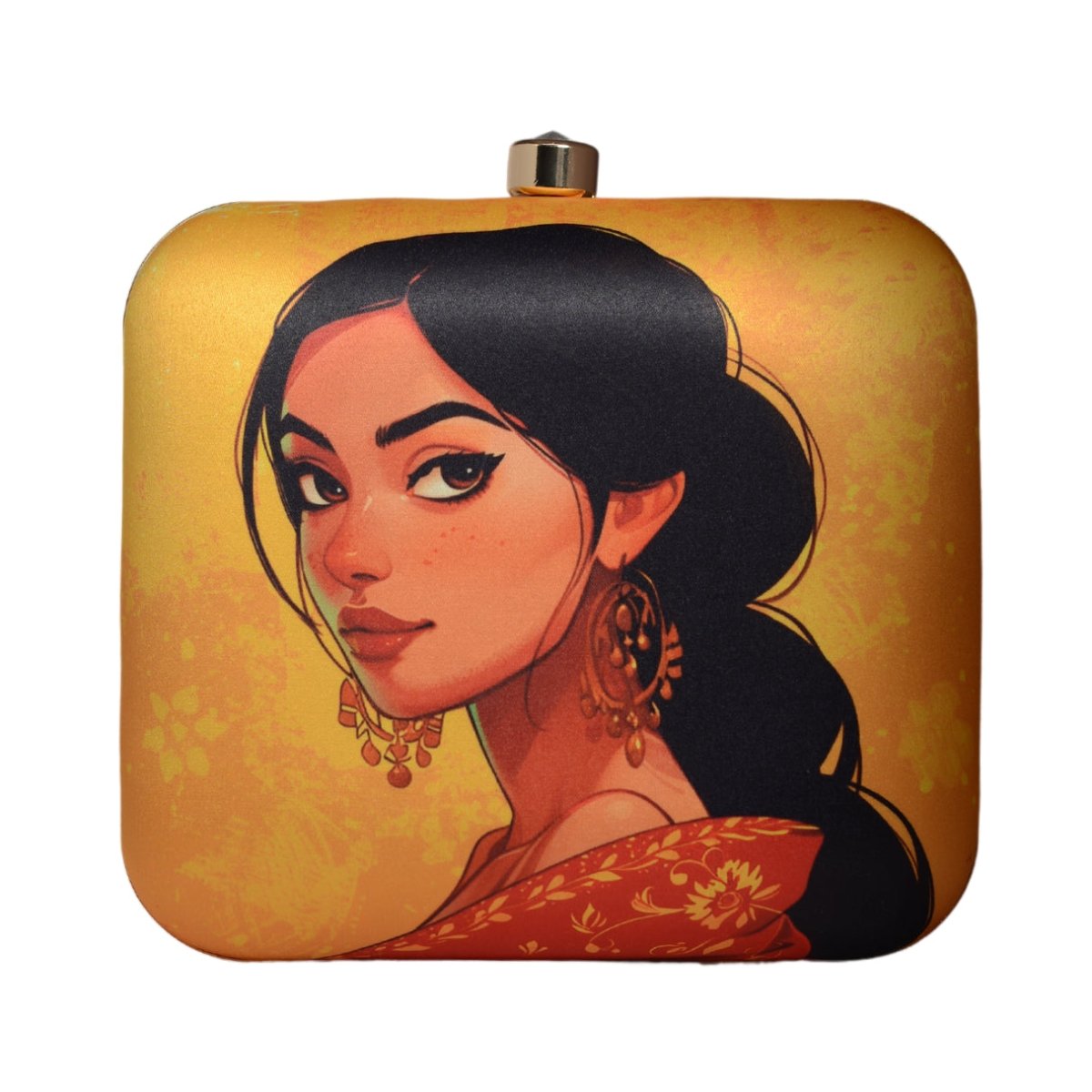Yellow Pretty Woman Portrait Clutch