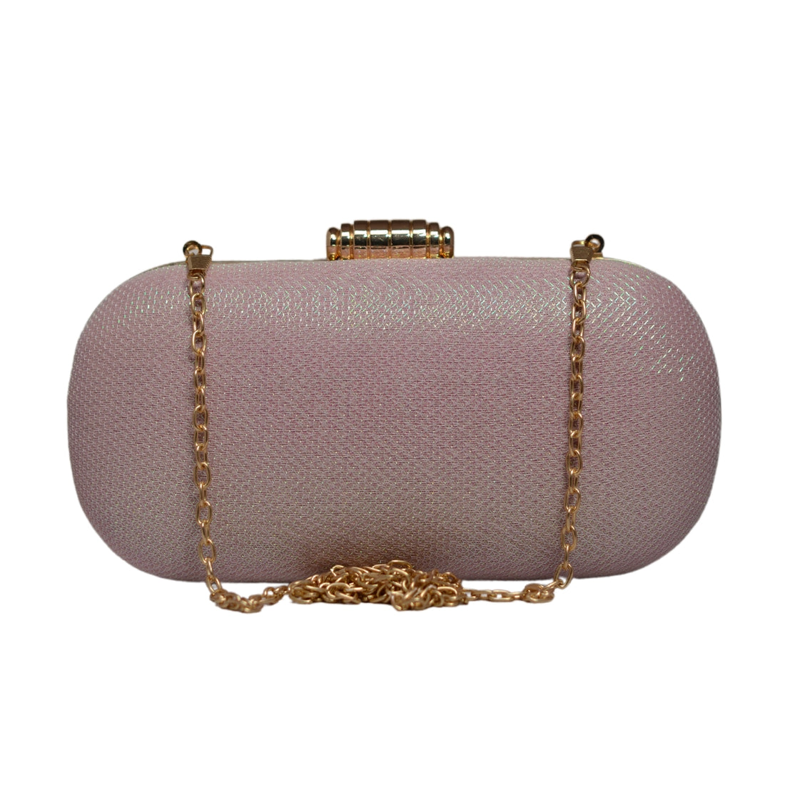 Baby Pink Shimmery Fabric Clutch