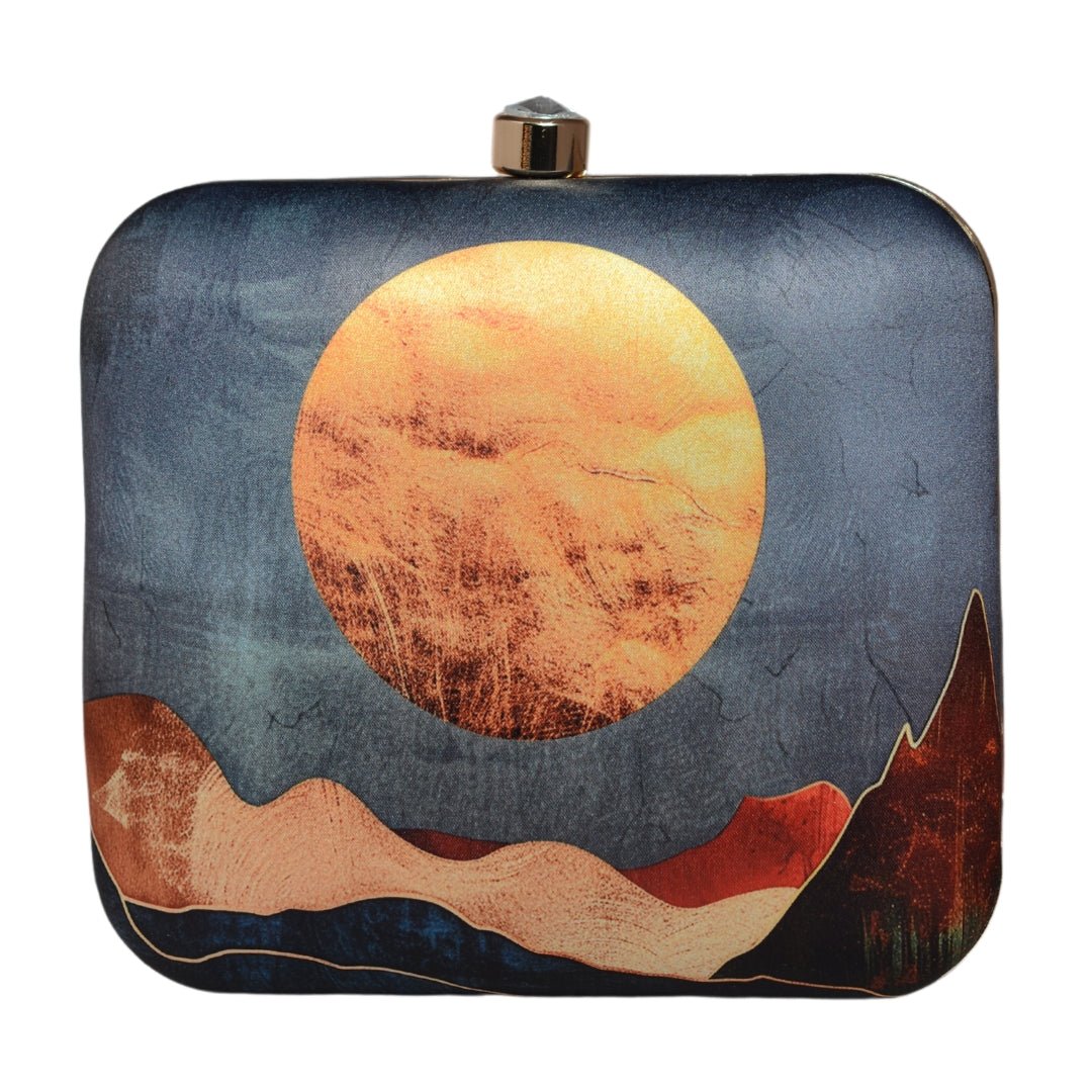 Sunset In Desert Printed Clutch