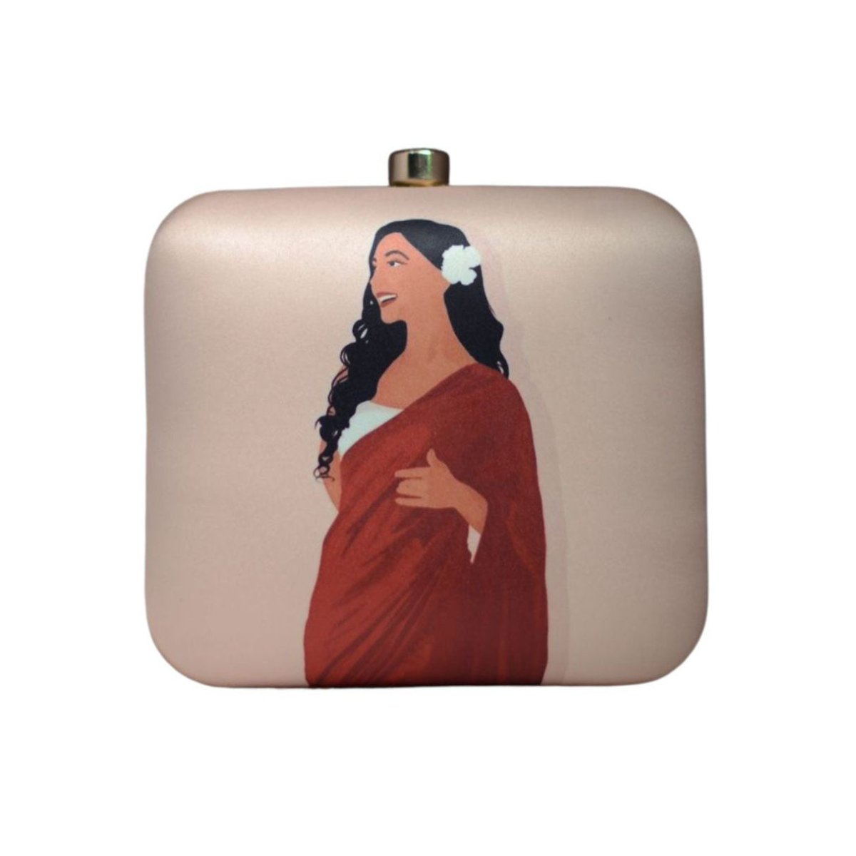 Artklim Red Saree Women Printed Clutch