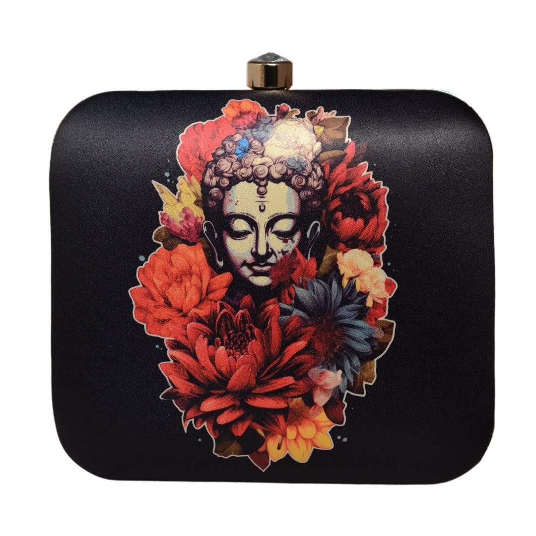 Floral Buddha Printed Clutch