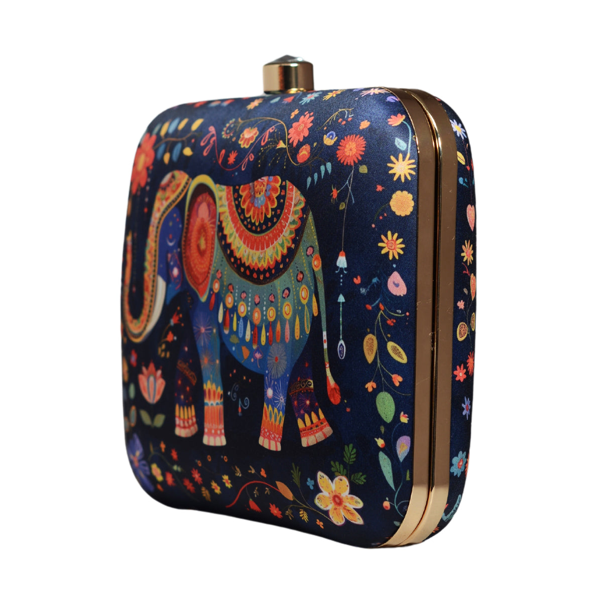 Multicolor Elephant Printed Clutch