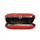Red And Golden Checks Embroidery Clutch