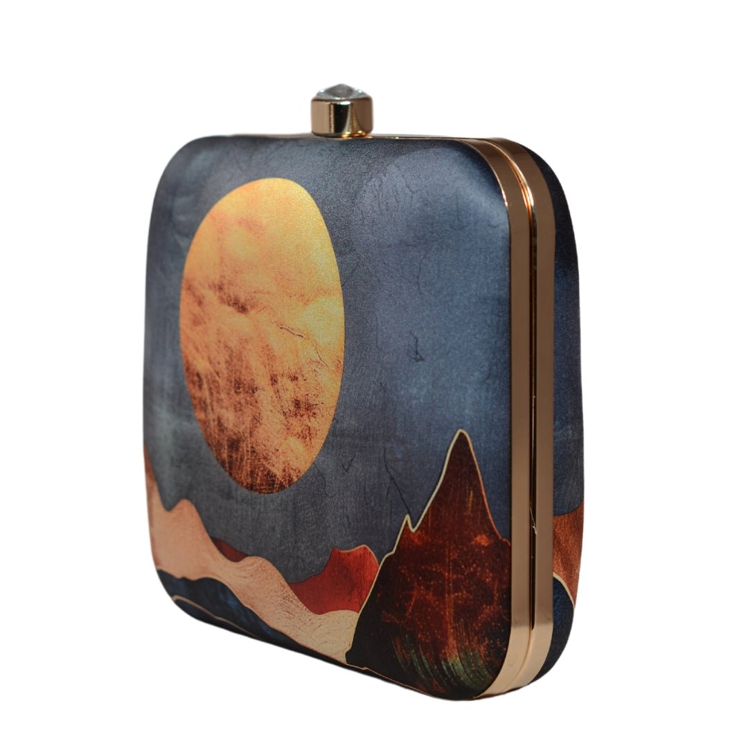 Sunset In Desert Printed Clutch