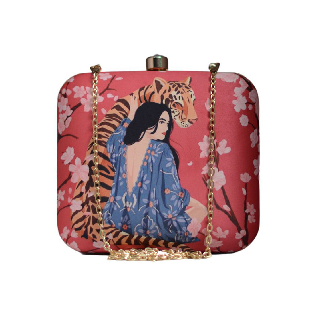 Artklim Tiger Lady Printed Clutch