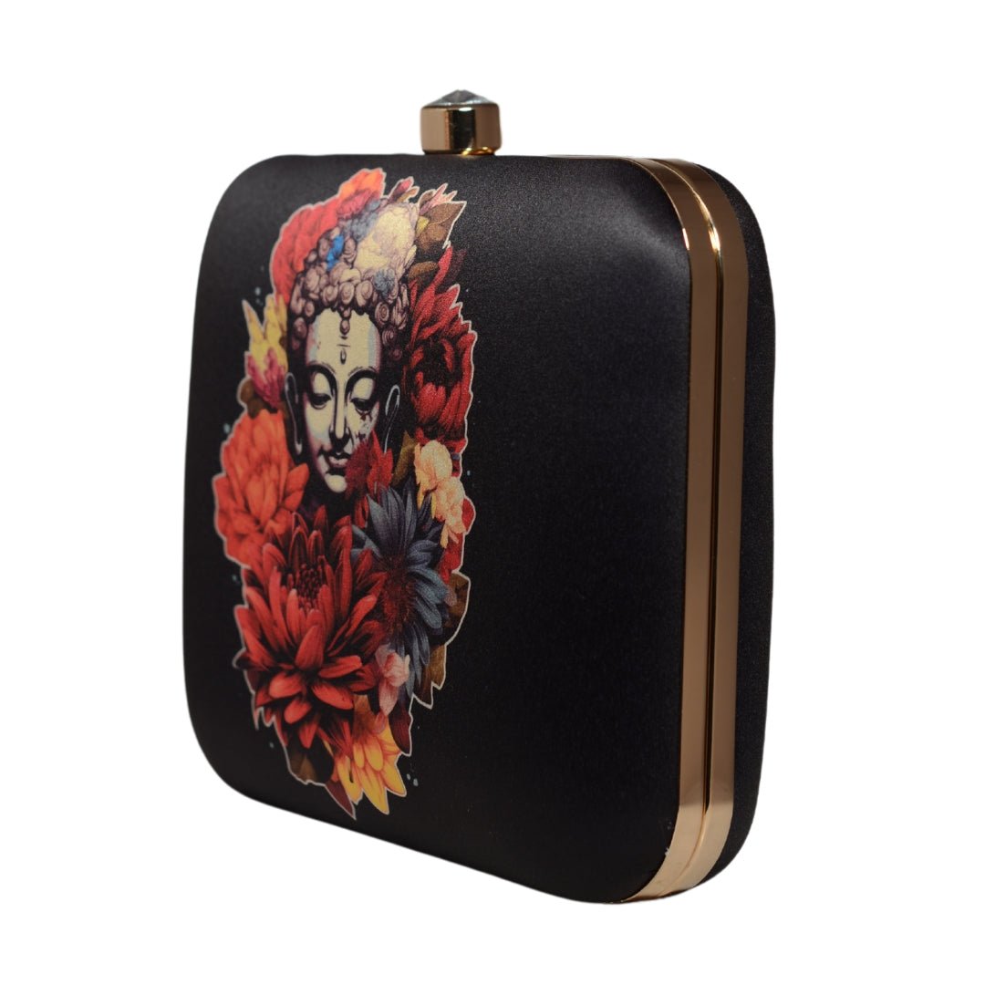 Floral Buddha Printed Clutch