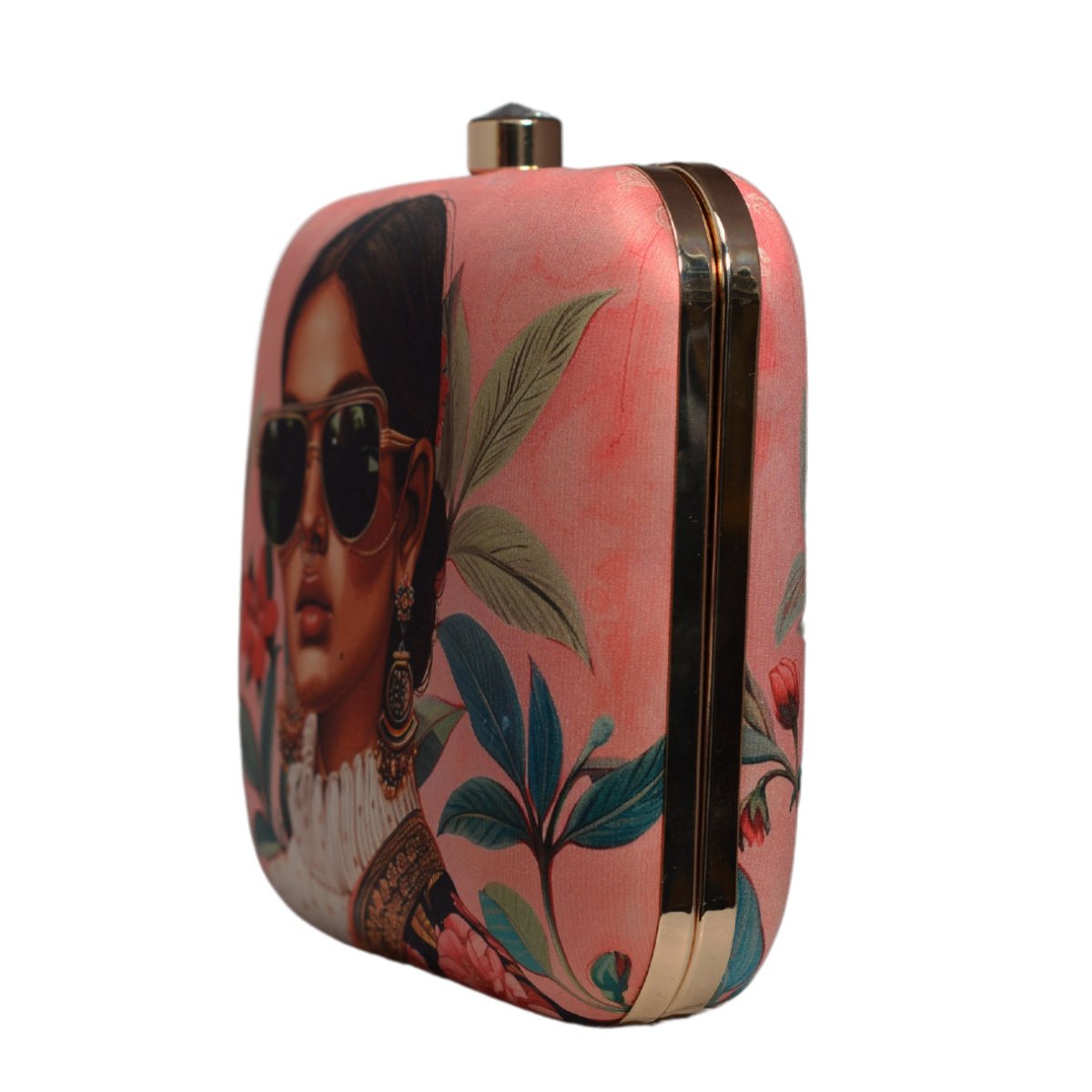 Elegant Brown Woman Portrait Clutch