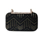 Artklim Black Embroidery Party Clutch