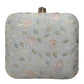 White Floral Embroidery Party Clutch