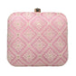 Pink Chikankari Embroidery Clutch