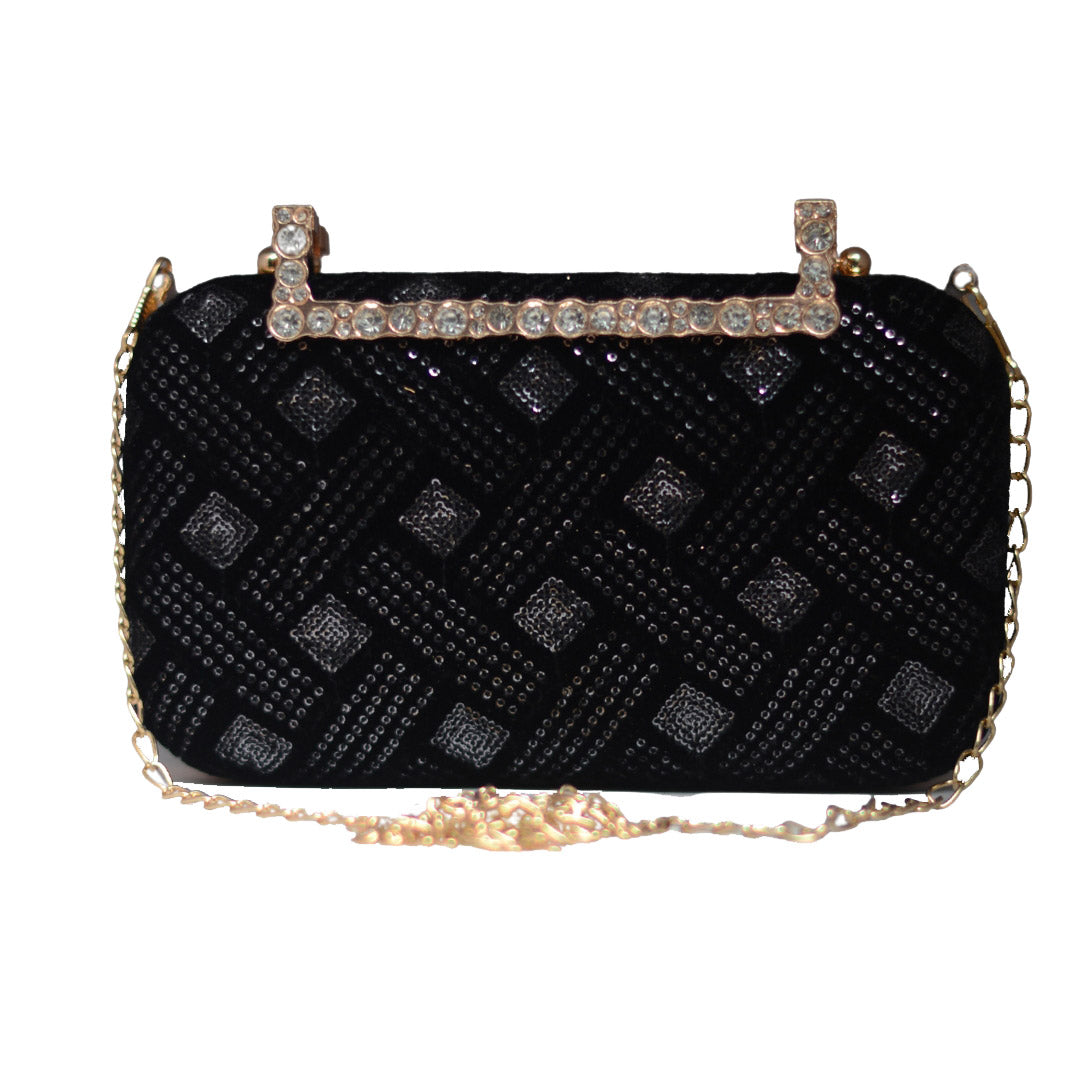 Artklim Black Sequence Party Clutch