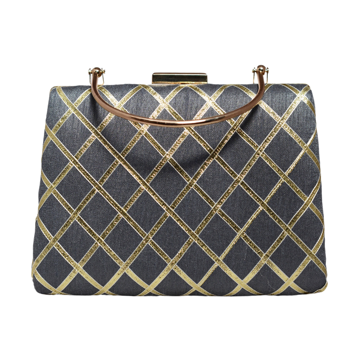 Grey Gota Patti Fabric Clutch