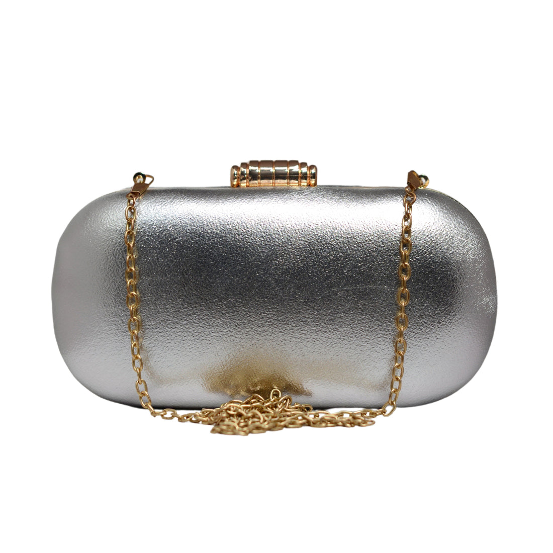 Metallic Silver Shimmery Party Clutch