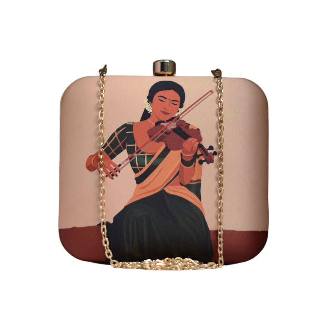 Artklim South Indian Women Portrait Printed Clutch