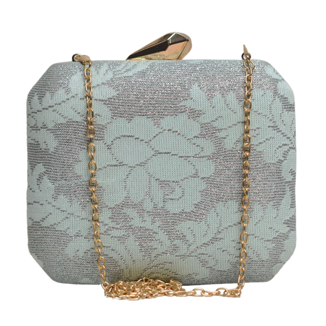 Pastel Green Floral Pattern Clutch