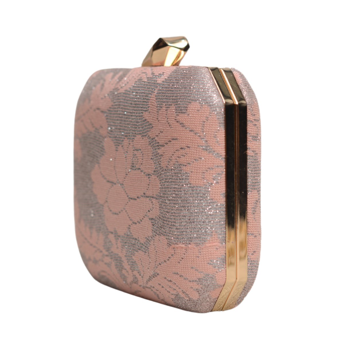 Pastel Orange Floral Pattern Clutch