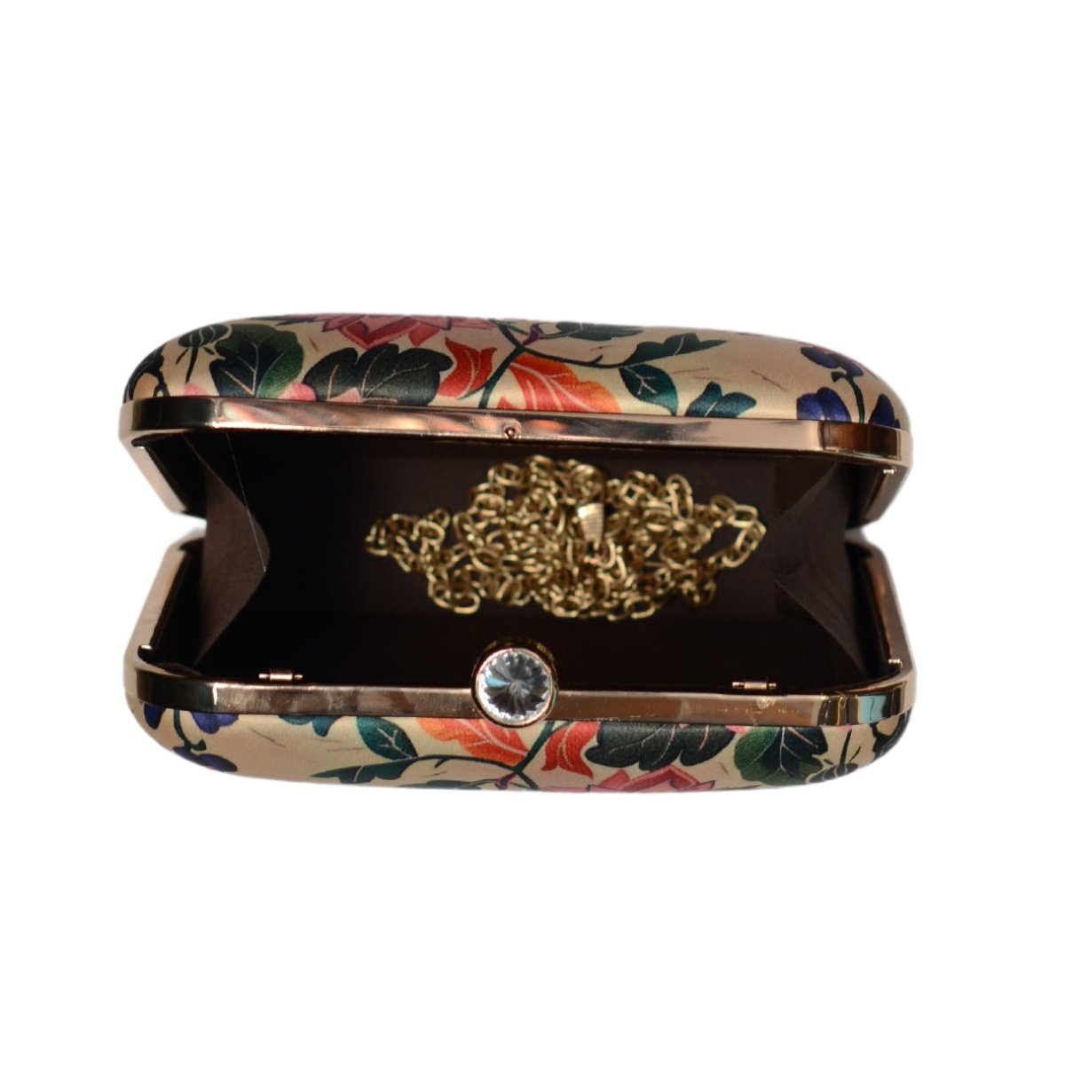 Red And Pink Floral Printed Clutch
