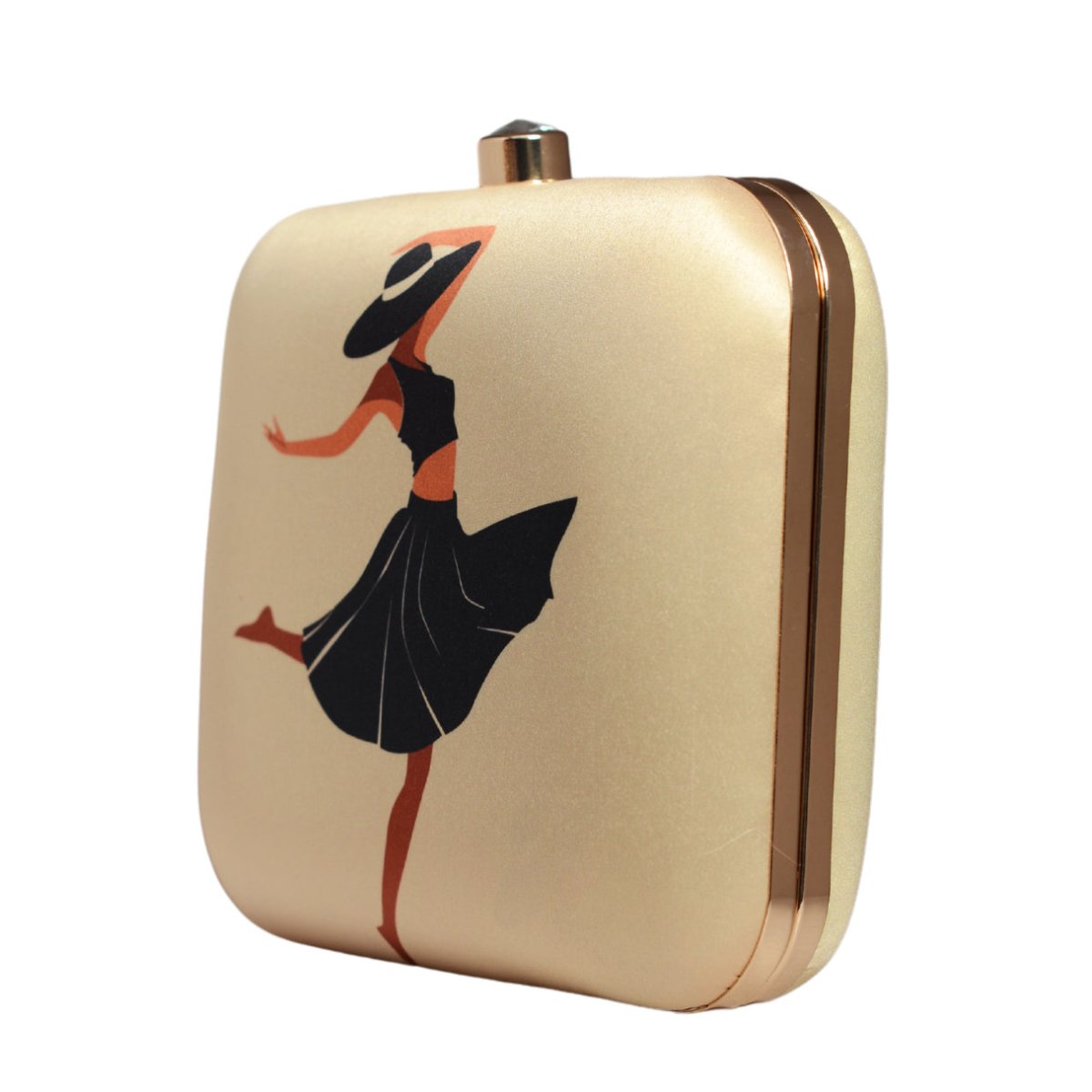 Dancing Lady Printed Clutch