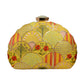 Yellow Sequins Embroidery Half Moon Clutch