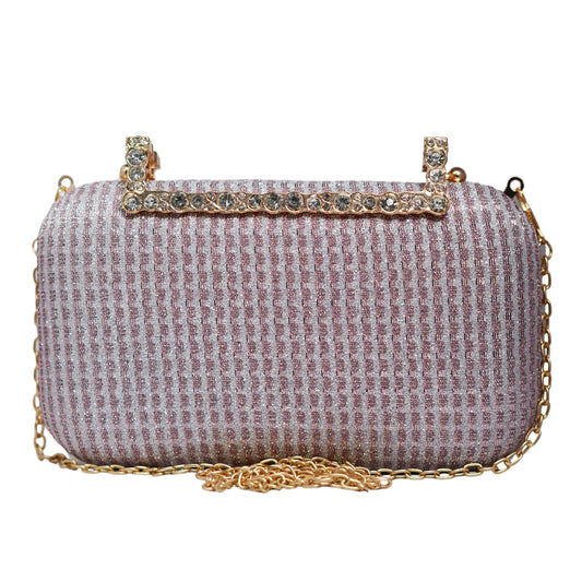 Pink Shimmery Fabric Clutch